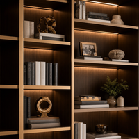Armoire de rangement de bureau moderne en bois grainé avec bureau intégré et bibliothèque pour des espaces de travail productifs