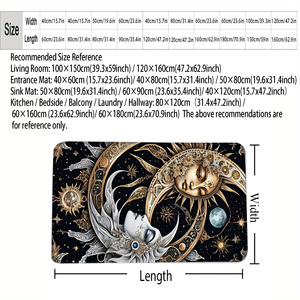 Tapis <span class=keywords><strong>de</strong></span> <span class=keywords><strong>bain</strong></span> Mystic Sun and Moon Face, design céleste or et argent, ultra absorbant, antidérapant, pour la décoration du sol <span class=keywords><strong>de</strong></span> la salle <span class=keywords><strong>de</strong></span> <span class=keywords><strong>bain</strong></span> - Product Image 4