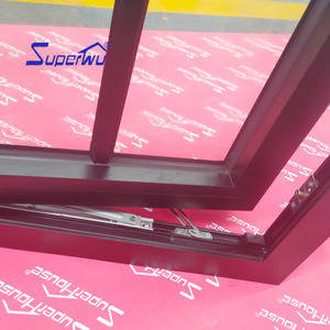 Superwu AAMA/NFRC/NAMI Ventana de toldo vertical de aluminio Miami a prueba de huracanes <span class=keywords><strong>Ventanas</strong></span> abatibles de vidrio de aluminio con celosía de vidrio - Product Image 3