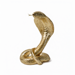 Estatua de Serpiente Cobra de Resina Dorada Personalizada, Escultura de Animal para Decoración de Escritorio, Estante y Mesa de Oficina en el Hogar - Product Image 2