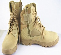 Bottes tactiques du désert en cuir suédé beige à la mode, fabriquées sur mesure, antidérapantes