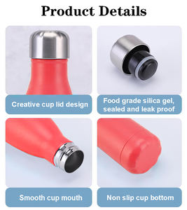 Bouteille d'eau Topnovo populaire de 500 ml à double paroi isolée sous vide, 17 oz, anti-fuite, en acier inoxydable, pour la gym et le sport - Product Image 3