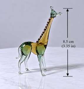 Figurine de girafe en verre soufflé à la main, gris fumé, ornement animal, décoration de table, statue pour la maison - Product Image 2