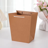 Venta directa de fábrica MOQ bajo logotipo personalizado mango de algodón bolsa de papel Kraft para supermercado Día DE LA MADRE papel de arte ramo de flores