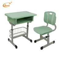 Bureau et chaise d'école modernes en plastique écologique, ensemble de bureau et de chaise pour étudiants, mobilier scolaire simple pour usage scolaire
