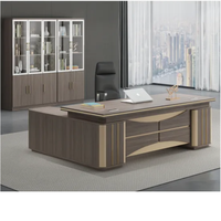 Bureau de direction en bois en forme de L, design moderne, classique, luxueux, durable, avec fixation murale