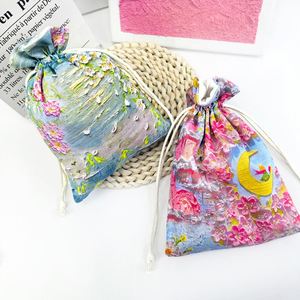 Colorful Cotton Bags for Clothing Embroidered Screen Printed Gilded Star Moon Hot Stamping Jewelry <b>Candy</b> Gift Packaging Storage - Product Image 4