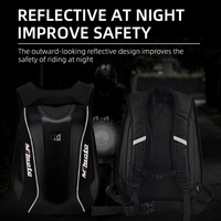 MJMOTO Sac à Dos Moto Coque Rigide en Fibre de Carbone Réfléchissant Imperméable pour Conduite Course Motocross Voyage Bagage