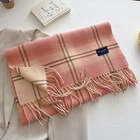 2025 automne/hiver Collection haut de gamme femmes Polyester grand carré motif à carreaux épaissi doux Durable coupe-vent écharpe