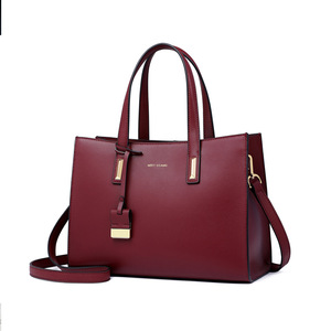 กระเป๋าโท้ทหนังแท้ขนาดใหญ่สำหรับผู้หญิง แฟชั่นใหม่ คุณภาพสูง กระเป๋าธุรกิจเรียบง่าย กระเป๋าสะพายไหล่ผู้หญิง - Product Image 1