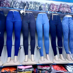 Jean slim taille haute pour <span class=keywords><strong>femme</strong></span>, respirant, imprimé floral, en denim extensible, idéal pour l'été et le quotidien - Product Image 1