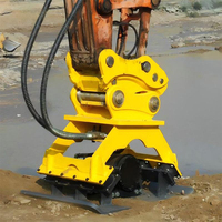YDX Compacteur vibrant hydraulique jaune pour excavatrice, pour fondations, sols meubles et pavés, Gear 5-40