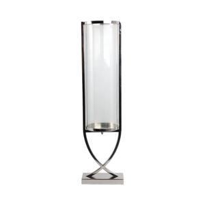 Contemporary Metal And Glass <b>Hurricane</b> <b>Candle</b> Holder Decorative Pillar Candlestick For Table Centerpiece Elegant - Product Image 4