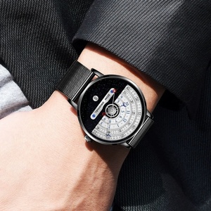 Montre pour homme, étanche, montre-bracelet lumineuse, montre à quartz créative et unique avec motif soleil-lune-étoiles - Product Image 3