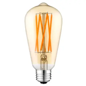 Lampu hemat energi Retro sertifikat CE/UL, lampu LED dapat diredupkan filamen Edison ST64 E26/E27 110V 3.5W 5W 6W 8W