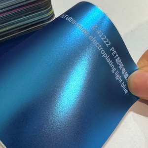 1.52 X 17m Matte Metal Light Lake Blue Chrome Vinyl Car Wrapped in Airless Foam Matte Satin Blue Vinyl Protective Film - Product Image 5