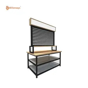 Guangdong supplier luxury design supermarket wooden metal flowers display shelf