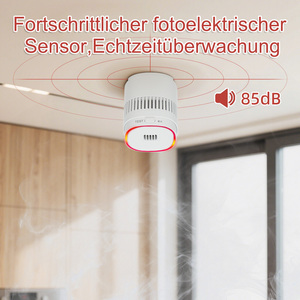 Détecteur de fumée miniature à piles 10 ans, certifié EN 14604, détecteur d'incendie photoélectrique autonome 85 dB pour la maison et le bureau (SE-A1) - Product Image 4