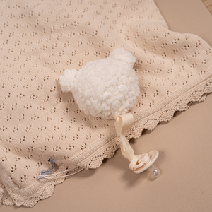 Ours en peluche <span class=keywords><strong>personnalisé</strong></span> <span class=keywords><strong>attache</strong></span>-sucette en peluche marron beige crème <span class=keywords><strong>avec</strong></span> <span class=keywords><strong>tétine</strong></span> pour bébés de 0 à 12 mois - Product Image 2