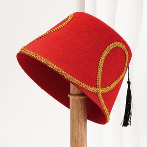 Chapeau Fez fantaisie personnalisé avec logo pour Halloween, Noël, fête, chapeau turc <span class=keywords><strong>marocain</strong></span> à franges et pompons - Product Image 3