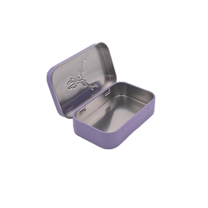 Hộp thiếc kim loại nhỏ hình chữ nhật màu đen 95x60x20mm có nắp bản lề, bán buôn, dùng để đóng gói kẹo bạc hà - Product Image 2