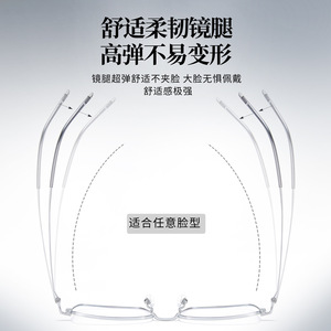 Voss Monture de lunettes carrée en métal unisexe 52-17-150, monture complète antidérapante, verres en résine - Product Image 3