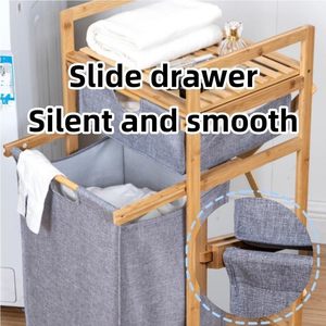 Cesto de lavandería portátil con ruedas y asas, cesta de almacenamiento rectangular para el hogar, diseño que ahorra espacio - Product Image 3