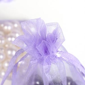 Sacs en organza personnalisés avec logo Linna, cordon de serrage, pour emballage de bijoux et bonbons de mariage, et pochettes en organza imprimées - Product Image 4