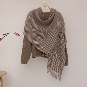 Écharpes et châles en cachemire à chevrons et <span class=keywords><strong>pied</strong></span>-<span class=keywords><strong>de</strong></span>-<span class=keywords><strong>poule</strong></span> pour femme, chauds et luxueux, pour l'extérieur, vente en gros - Product Image 4