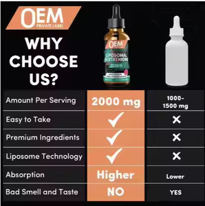 Supplément liquide oral de glutathion liposomal de marque privée 2000MG gouttes antioxydantes puissantes pour adultes - Product Image 5