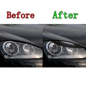 1 par de cubiertas de fibra de carbono real para faros delanteros de coche, para Volkswagen GOLF MK5 GTI R 2005 2006 2007, accesorios para coche - Product Image 5