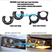 Luces de Circulación Diurna en Forma de U Fáciles de Modificar CQL, Faros Delanteros de Proyector Bi-LED, Láser G5 Liner para VW Sagitar 12-18