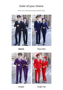 ชุดยูนิฟอร์มพนักงานต้อนรับบนเครื่องบิน นักบิน แอร์โฮสเตส คุณภาพสูง แบบคลาสสิก พร้อมโลโก้สั่งทำ - Product Image 5