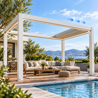 Pergola rétractable en aluminium, pavillon de jardin étanche, prête à l'emploi, pour terrasse, patio et jardin