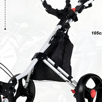 Chariot de golf pliable en aluminium léger et durable de qualité supérieure avec 3 roues, capacité de charge de 25 kg pour un transport facile des sacs de golf sur le parcours