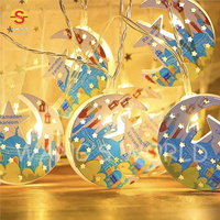 Guirlandes lumineuses LED d'intérieur avec alimentation par batterie/USB pour l'Aïd Moubarak et le Ramadan, décorations blanches chaudes, éclairage de fête