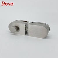 Serrure de porte coulissante centrale encastrée en alliage de zinc étanche pour intérieur, WC, salle de bain, porte en verre, modèle Deve Round sans clé