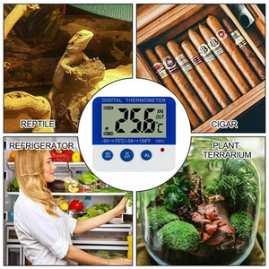 Thermomètres numériques pour réfrigérateur congélateur à Led, température et humidité avec indicateur d'alarme à Led - Product Image 6