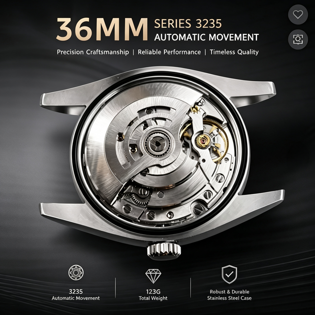 Luxury 3235 Free Spring Movement 904L Stainless Steel Automatic Mechanical Watch Sapphire Crystal For Business Watch