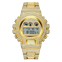 UWIN Iced Out Herren Luxus Digitaluhren mit vollem Zirkonia Besatz Handgelenksuhren Rapper Schmuck