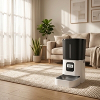 Distributeur automatique de nourriture pour animaux de compagnie intelligent portable de 6 L avec écran LCD, enregistrement, alimentation programmée, matériau ABS, étanche IPX4, alimenté par batterie