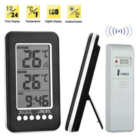 Vente d'usine : Horloge murale numérique LCD sans fil pour intérieur/extérieur, station météo, thermomètre, hygromètre