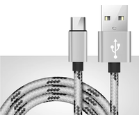 Câble de charge rapide et de synchronisation de données USB 2.0 Type-C OEM couleur 1m 2m 25cm avec gaine en nylon pour téléphones mobiles