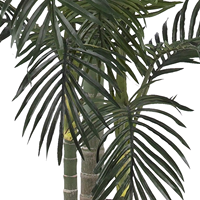 OH ART Vente en gros Palmier canne doré de 6,5 pieds pour décoration intérieure, avec troncs et feuilles réalistes, plante artificielle noire