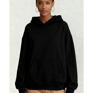 Sudadera con Capucha Negra Unisex Personalizada en Existencia, con Foto, Texto o Logotipo Personalizado, Corte para Mujer, Envío en EE. UU., Modelo MW-NAN-110703 - Product Image 1