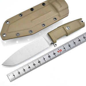 Couteau de chasse EDC ER Outdoor en acier inoxydable, longueur totale 200 mm, épaisseur 5,8 mm, manche en caoutchouc, lame droite, dos droit, DIY OEM - Product Image 5