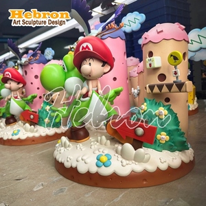 Sculpture de dessin animé <span class=keywords><strong>Mario</strong></span> Dream <span class=keywords><strong>Studio</strong></span> Yoshis Island Diorama Statue en résine - Product Image 1
