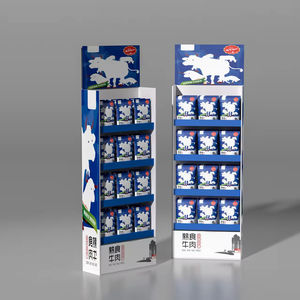 Stand Display lantai kardus kustom untuk supermarket untuk mempromosikan makanan ringan termasuk keripik kopi dan kembang gula - Product Image 4