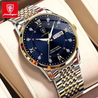 Jam Tangan Pria POEDAGAR 836 Casual Sport Chronograph dengan Tali Stainless Steel, Dial Besar, Jarum Bercahaya, Jam Kuarsa