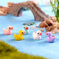 Kotak Misteri Trendy Mini Bebek Resin Bercahaya DIY Figur Bebek Kuning Buatan Tangan Miniatur Bebek Warna-warni untuk Souvenir Pesta